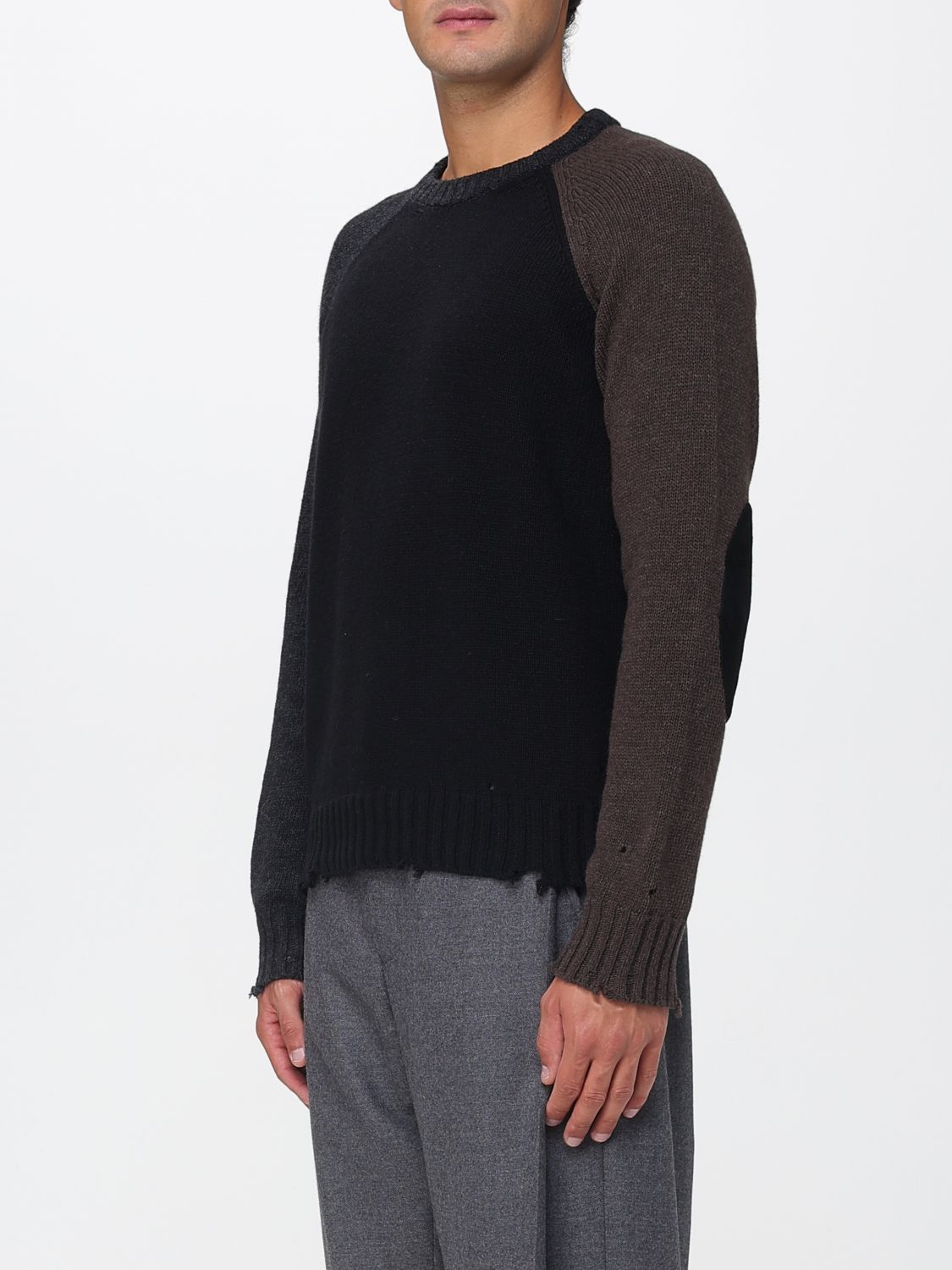 Distressed-hem jumper - Brown
