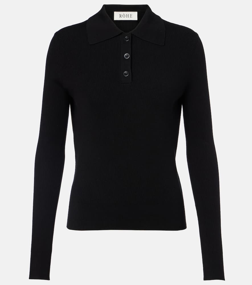 Róhe Ribbed-knit polo shirt