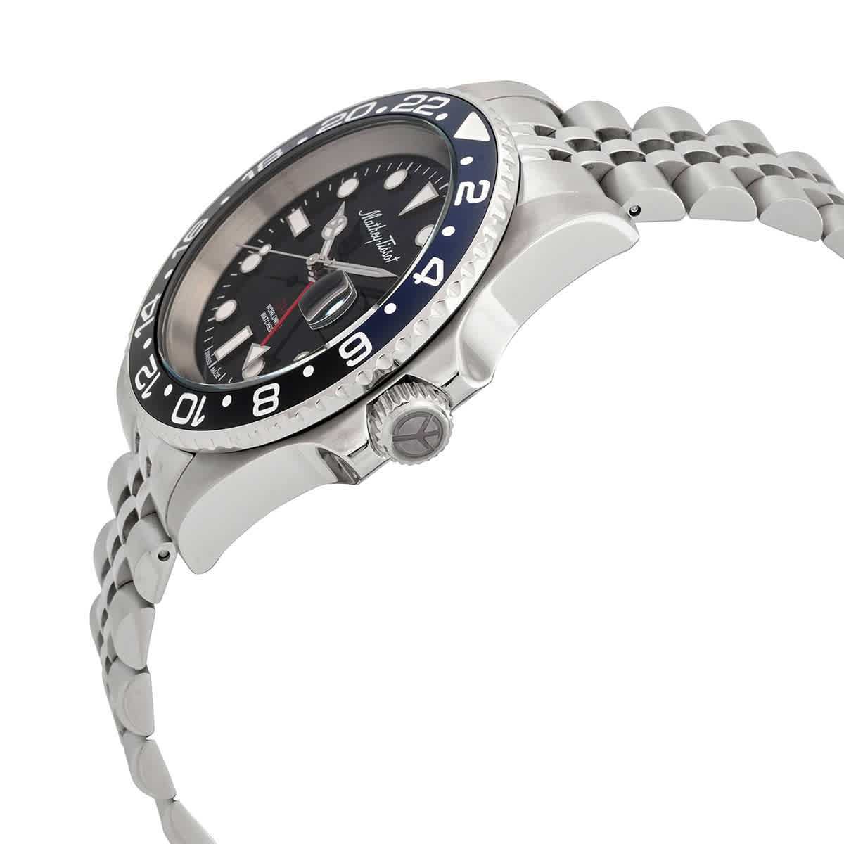 Mathy Vintage GMT Black Dial Batman Bezel Mens Watch H903ANB