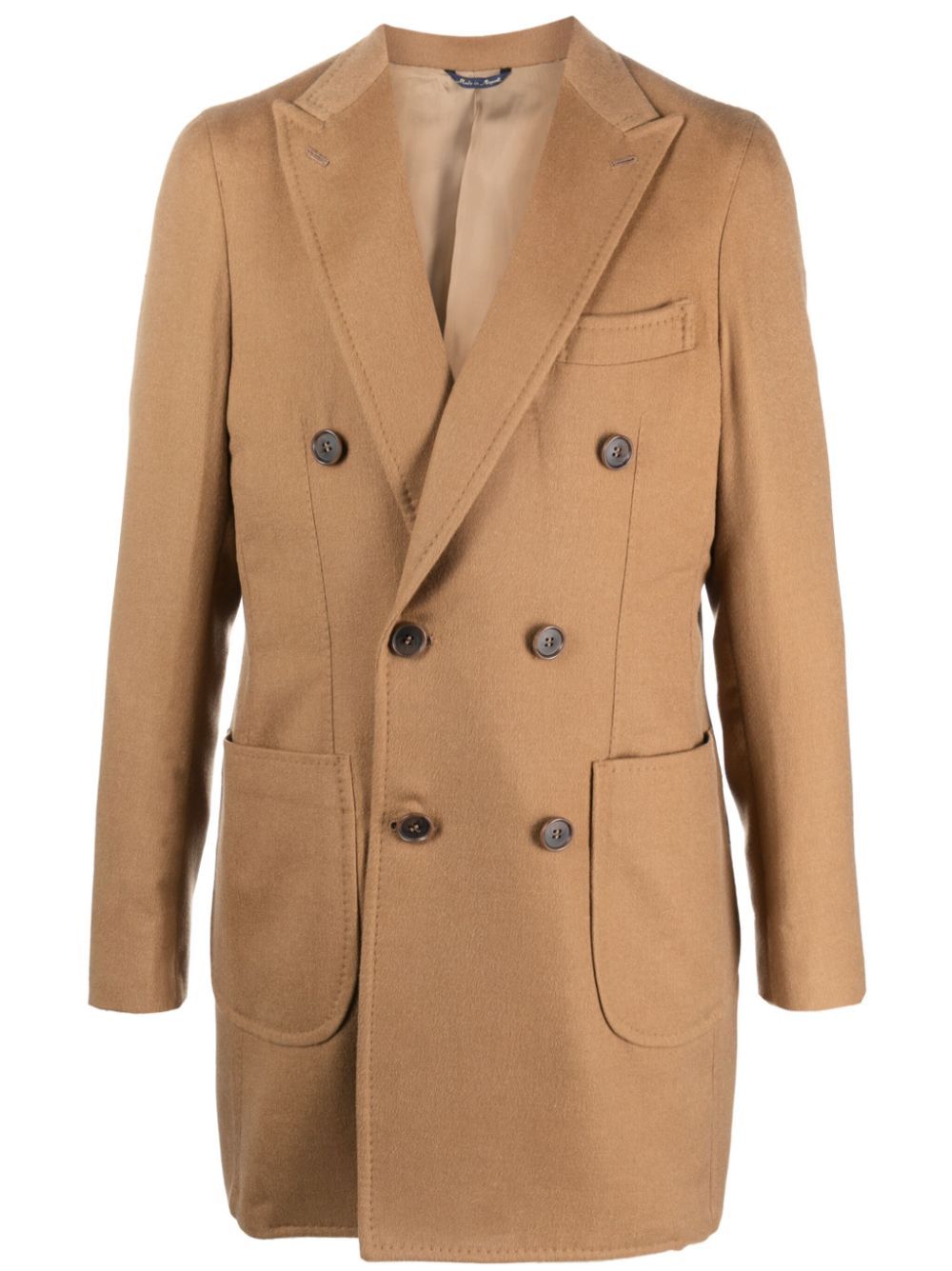 Double-breasted cashmere coat