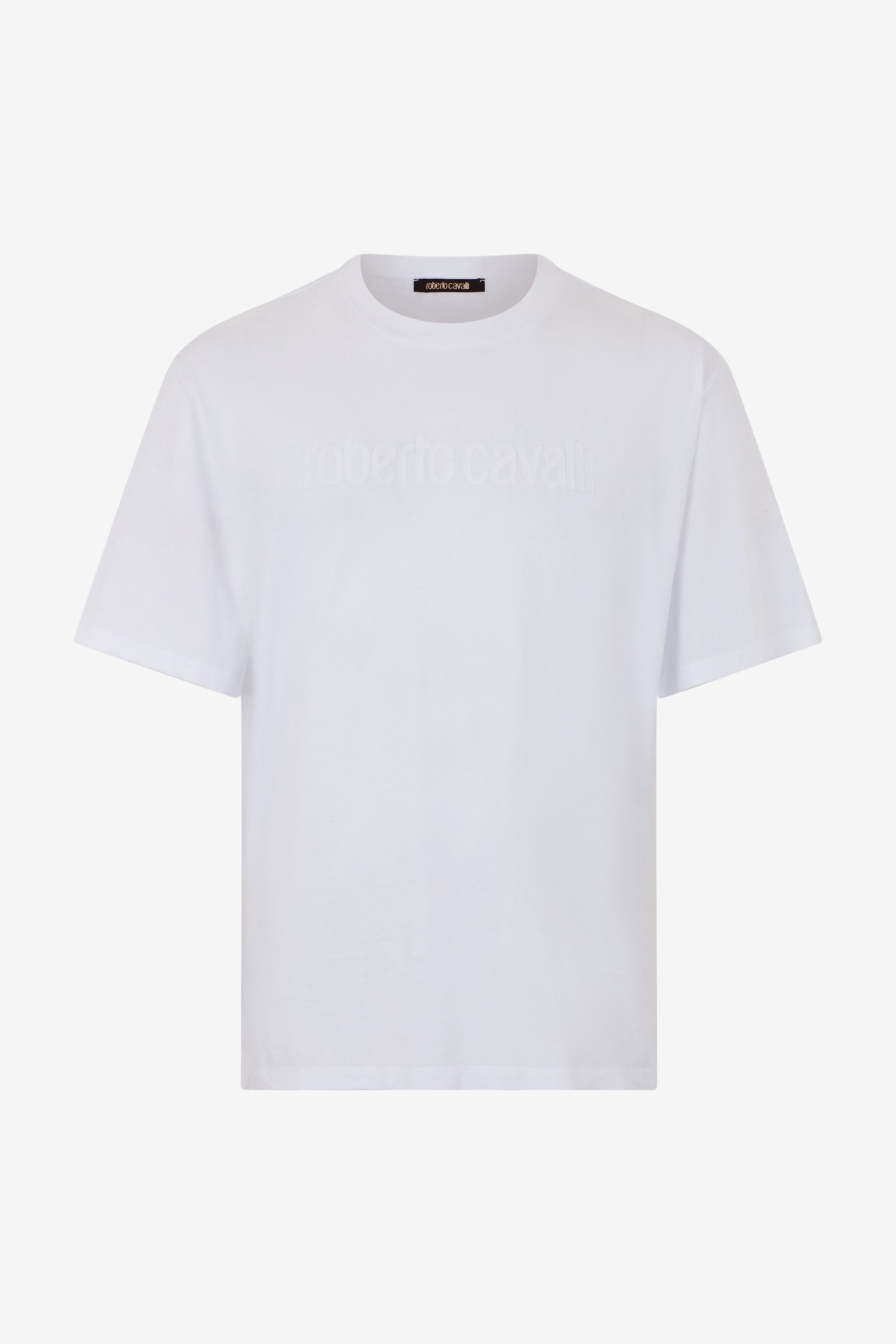 White T-shirt With Embroidered Logo - Male T