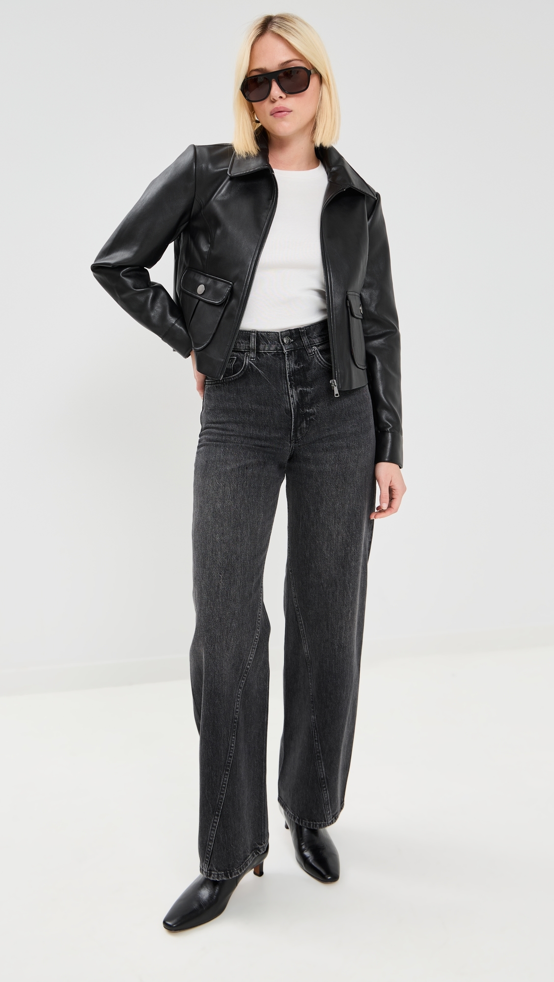 Harper Faux Leather Jacket Black