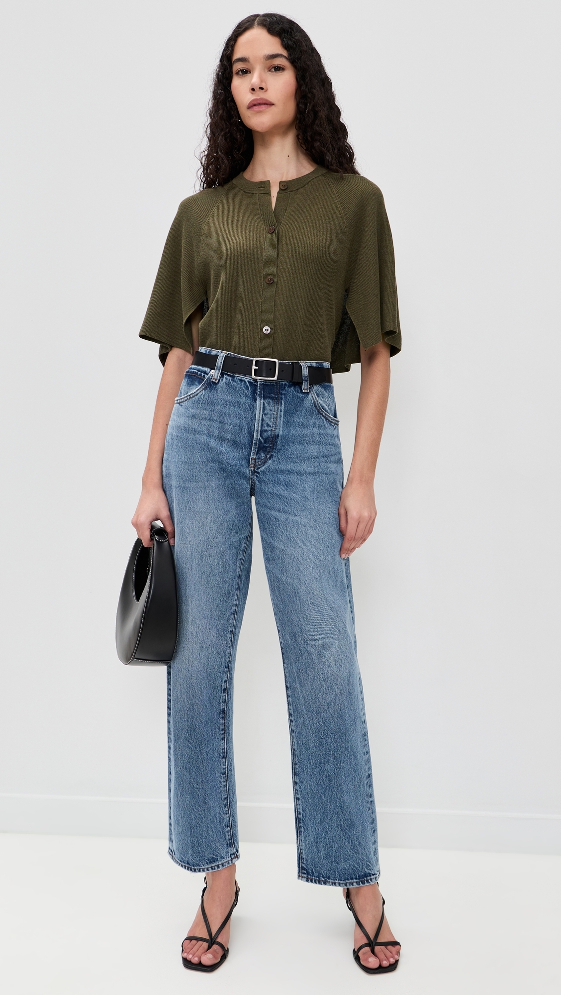 The Flounce Sweater Military Green
