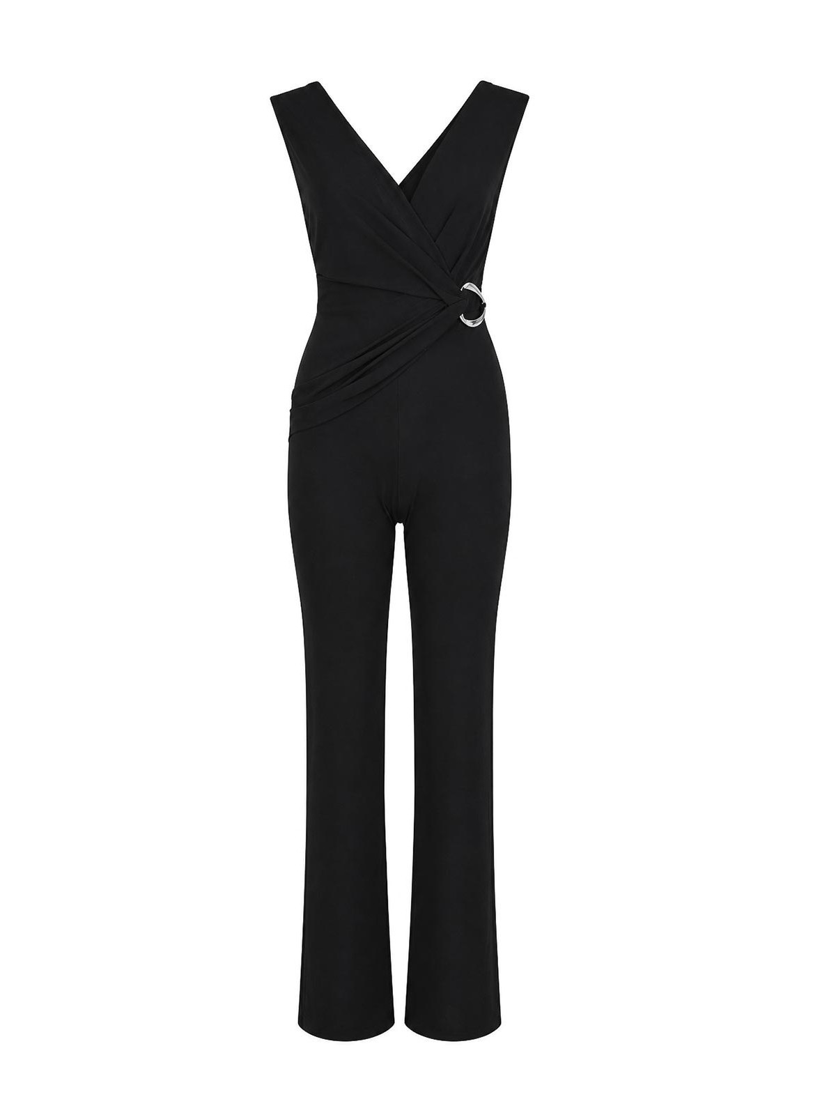 Draped Stretch Crepe Jersey Jumpsuit