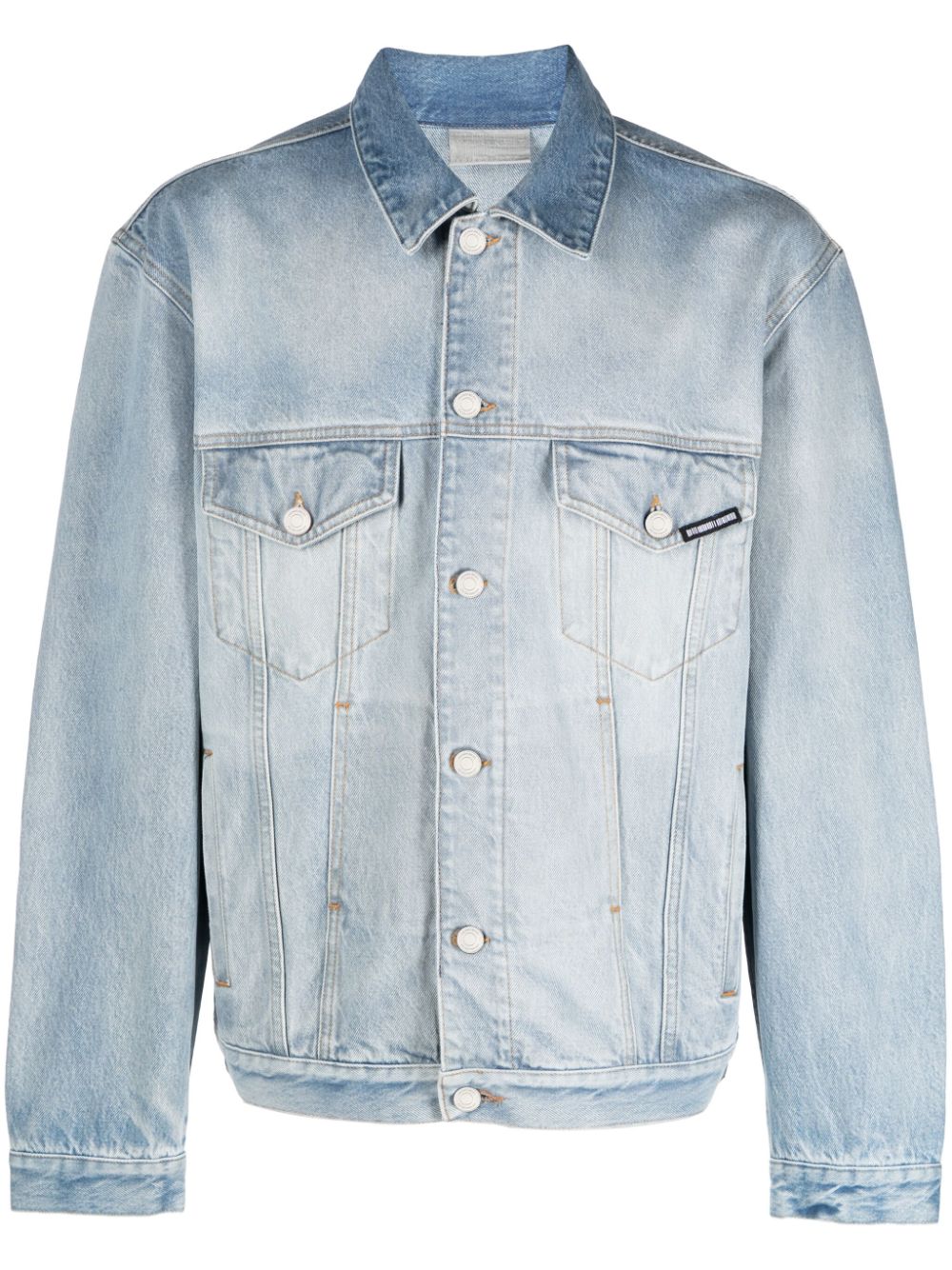 Logo-embroidered denim jacket - Blue
