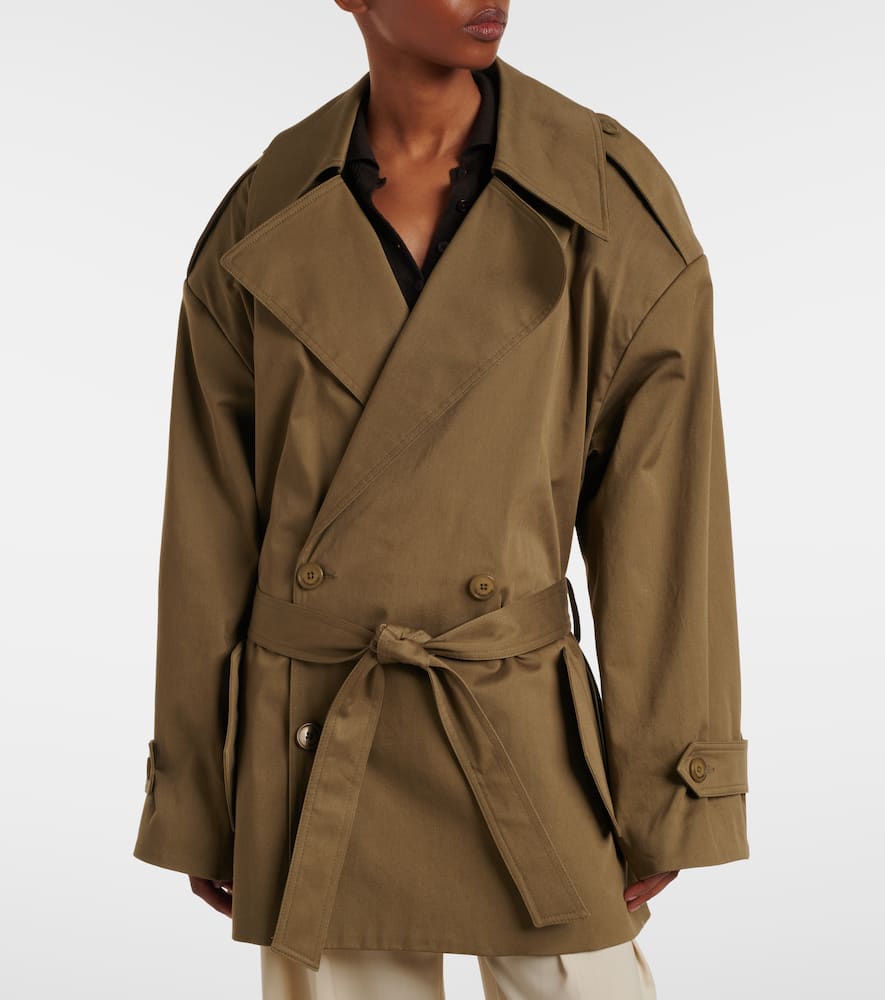 The Frankie Shop Zurich oversized cotton cropped trench coat