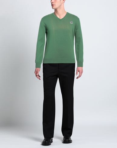 Man Sweater Light green Size L Cotton