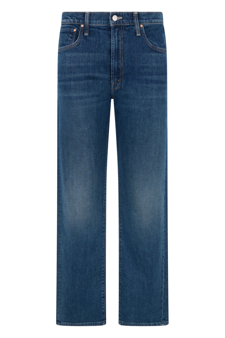 Blue Straight Mid Rise Jeans