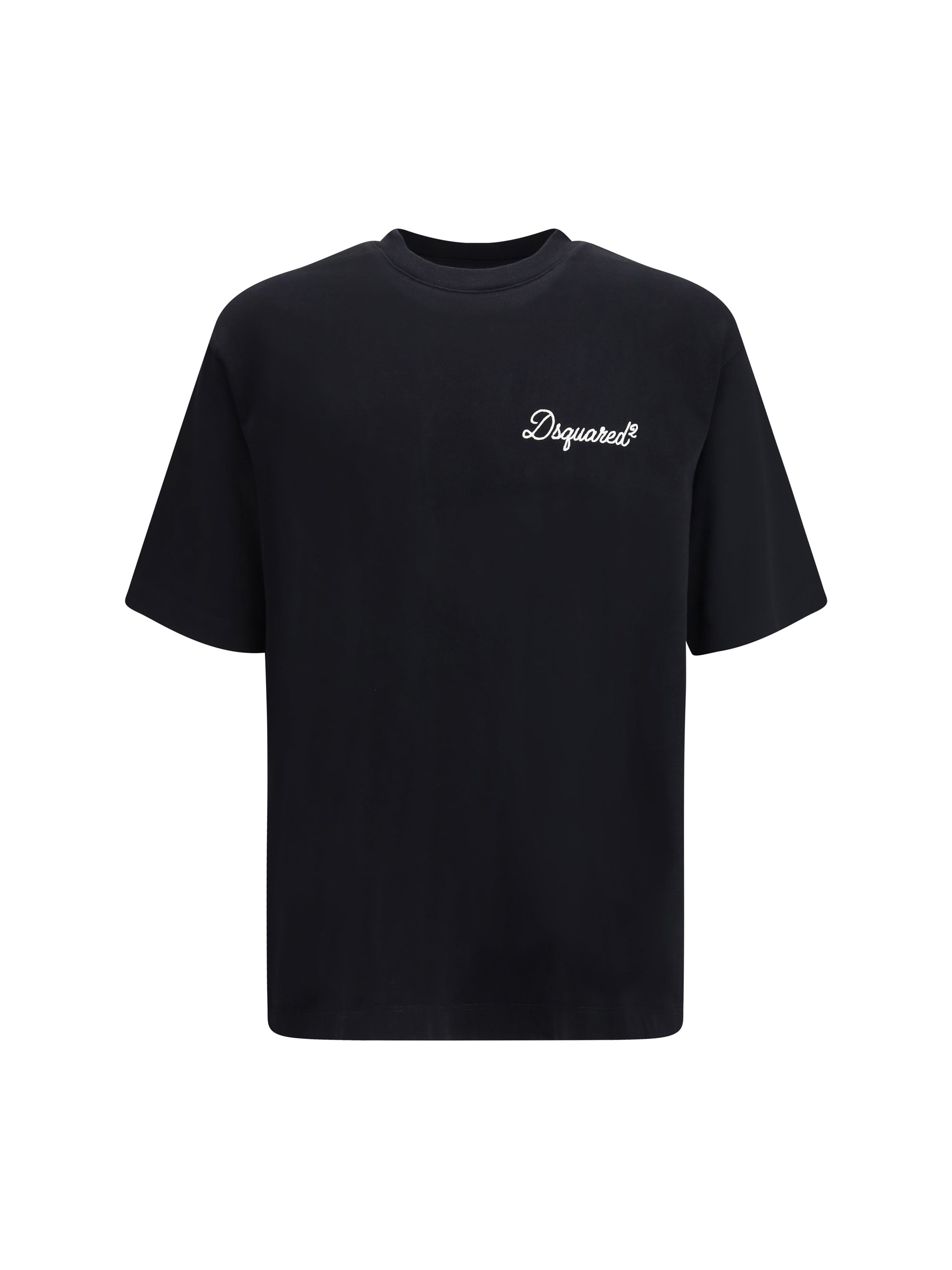 Signature Embroidered Logo T-Shirt — Black