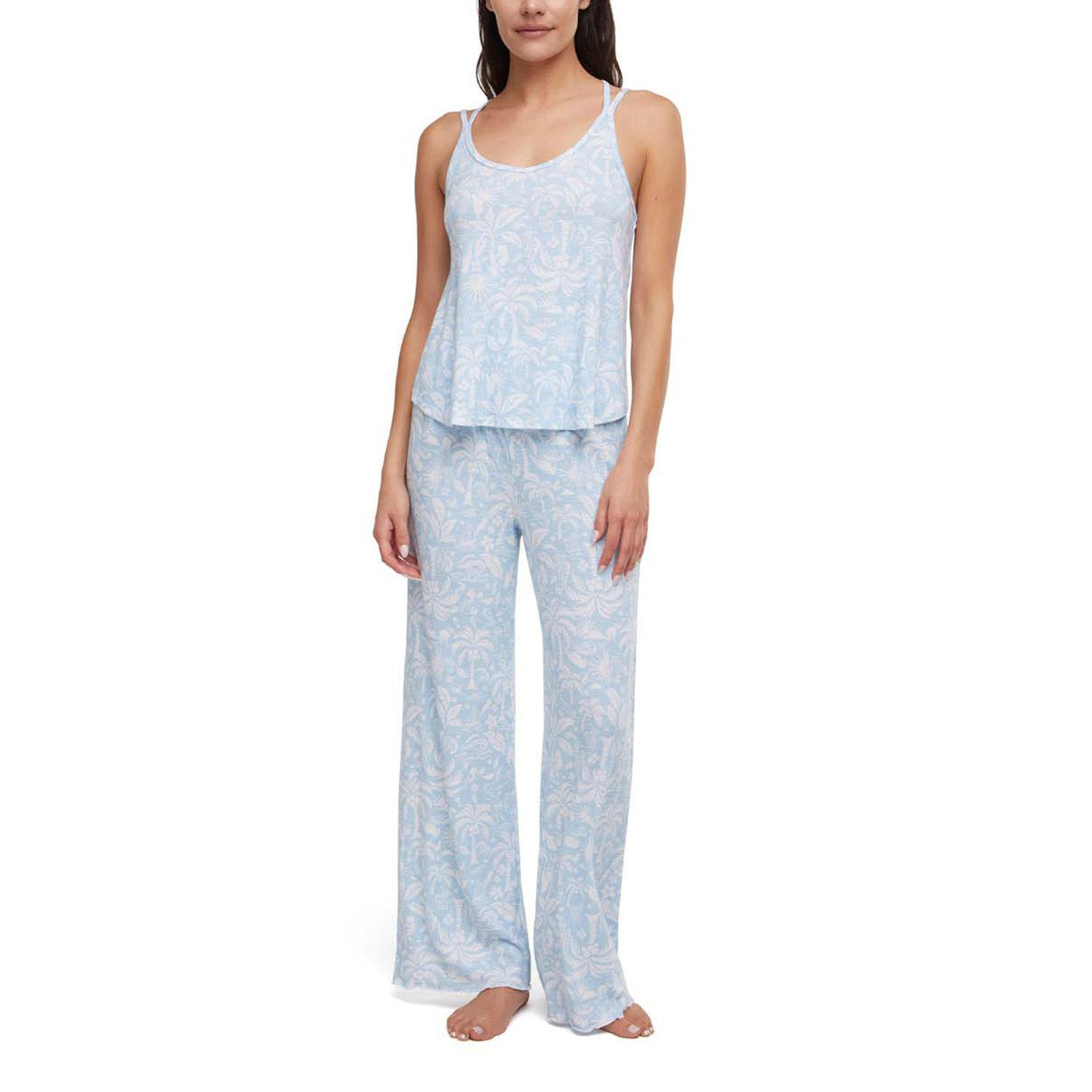 WOMEN'S TANK AND PANT SLEEP SET:- Blue