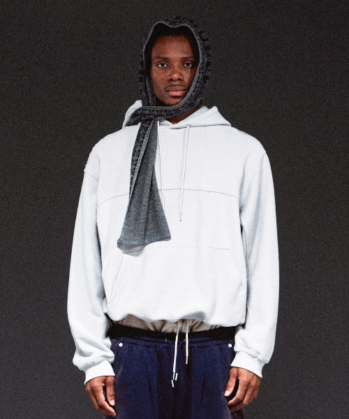 REVERSED CUT-OFF HOODIE GREY
