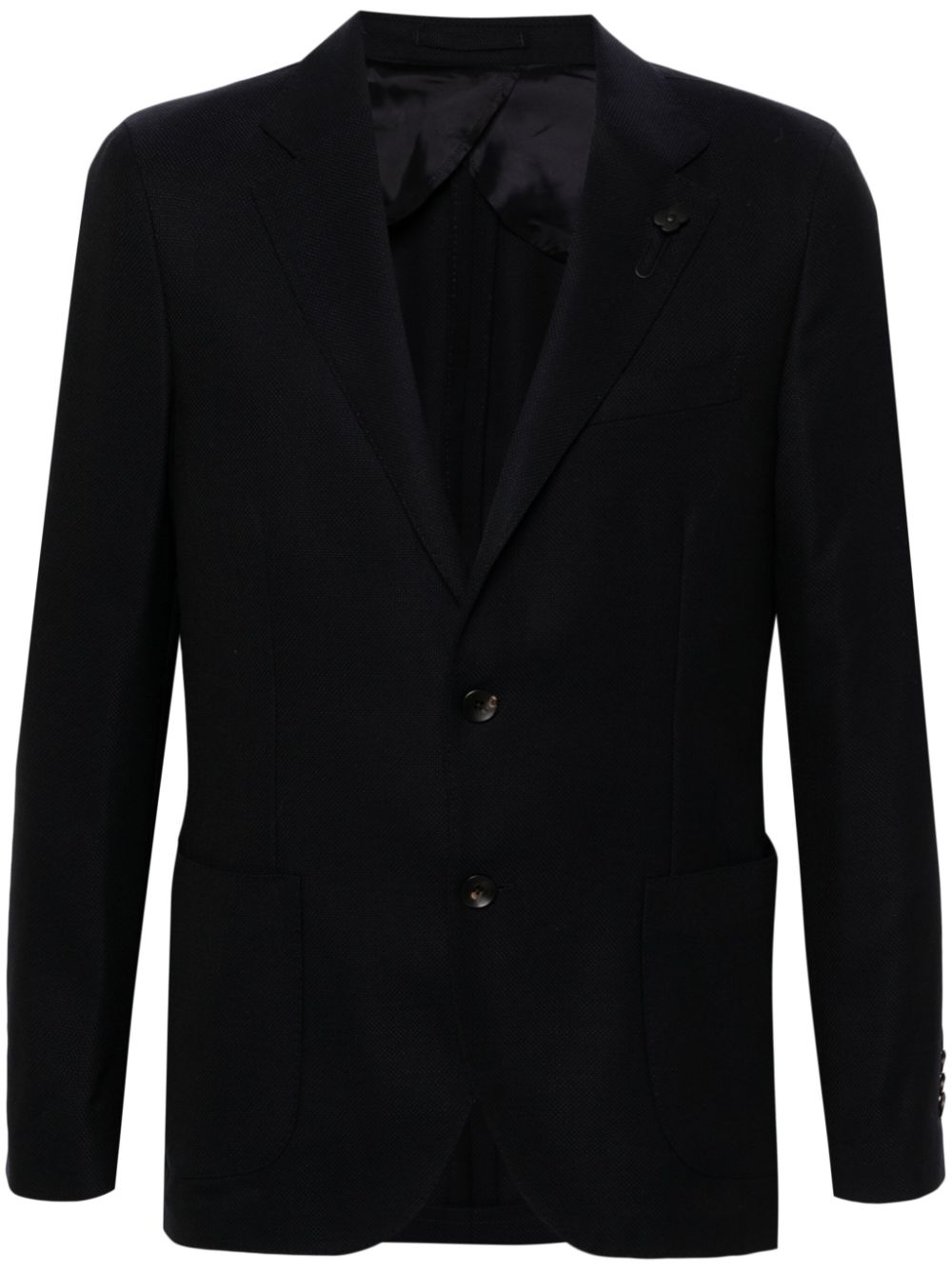 Single-breasted wool blazer - Blue