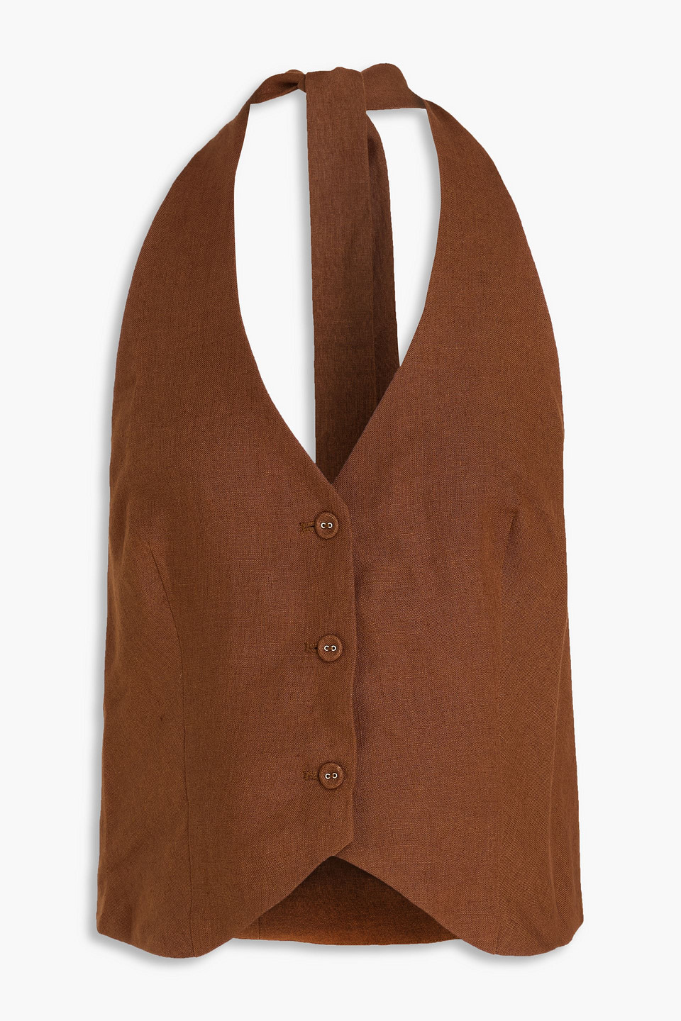 Abi linen top - Brown - XL
