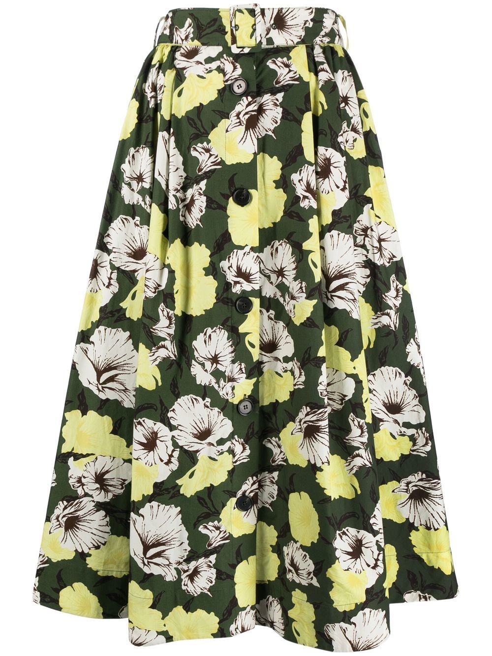 Hibiscus Camouflage-print skirt - Green
