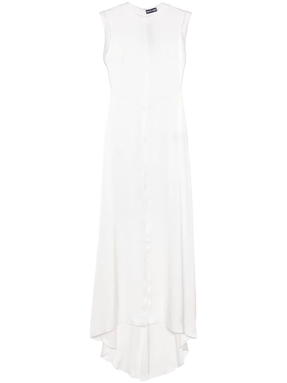 Roll-cuffs satin blouse - White