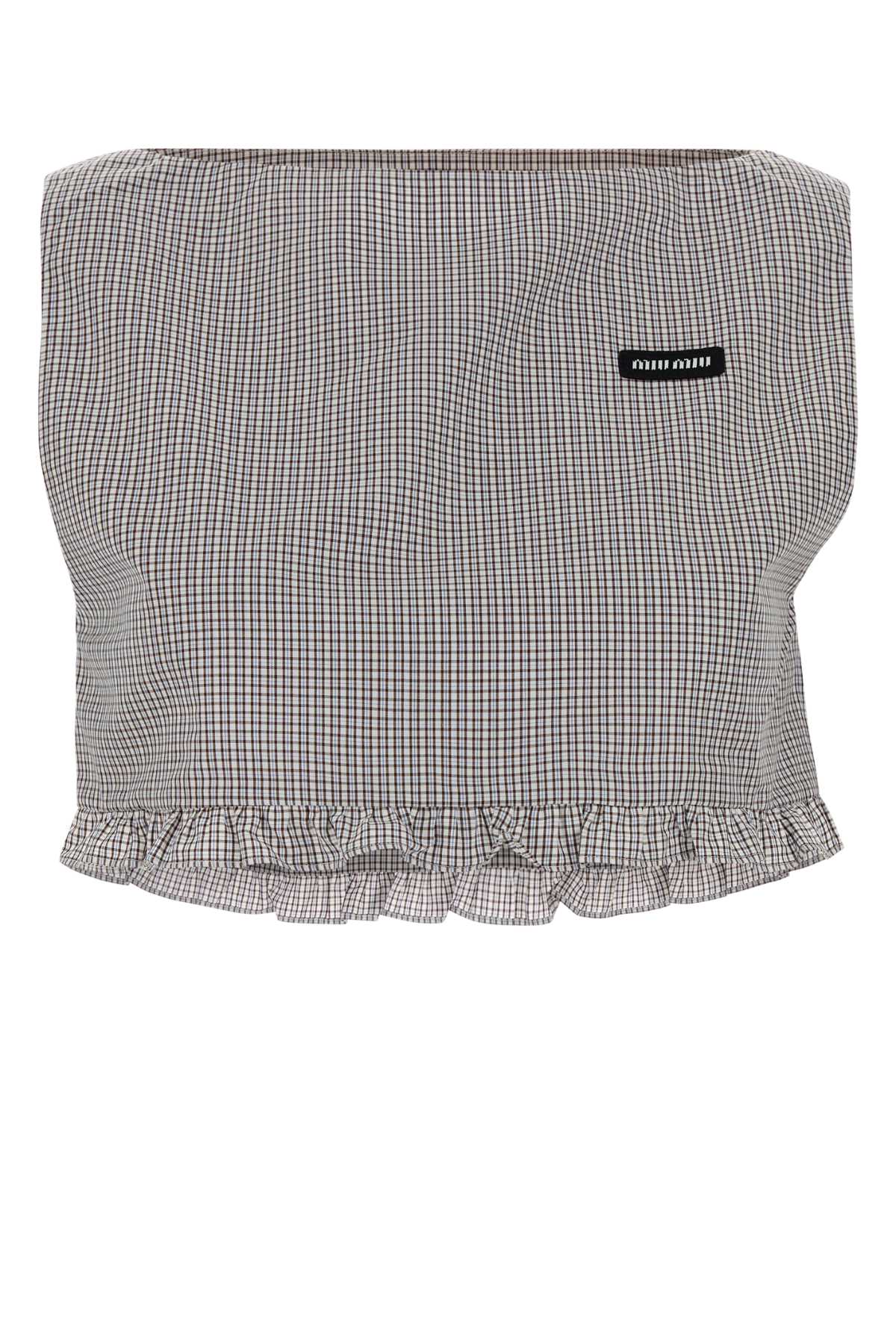 Ruffled-Hem Cotton Sweater — Gray