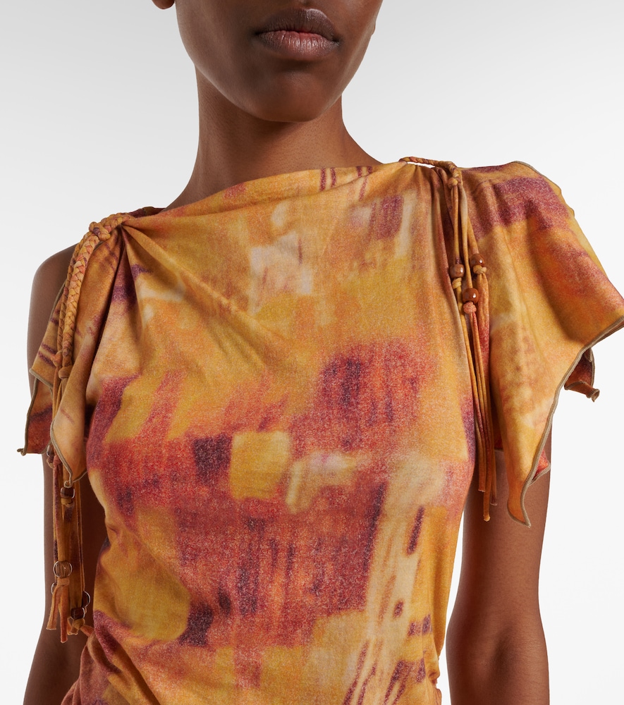 Janick printed ruffled cotton minidress