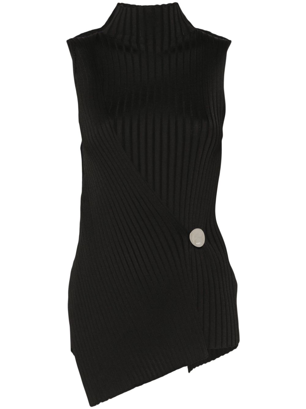 Ribbed-knit tank top - Black