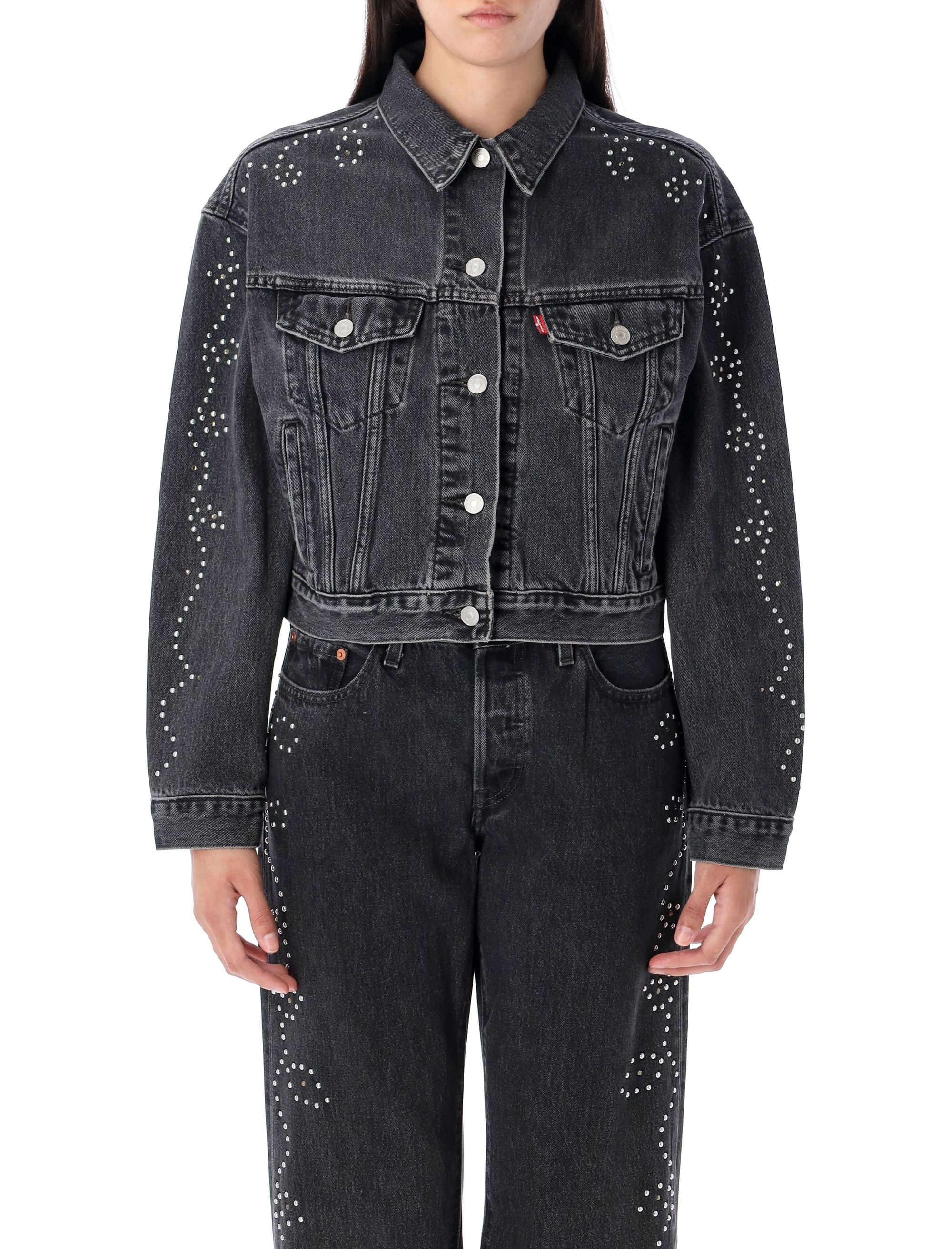 Cropped Mini '90s Trucker Denim Jacket - Size S