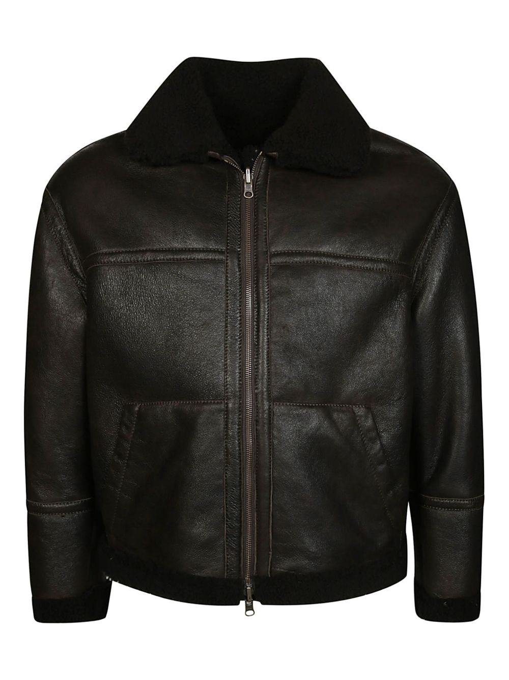 Shearling-trim jacket - Black