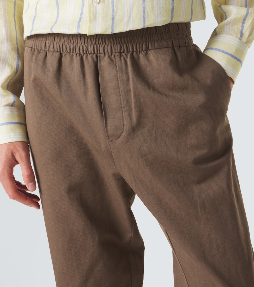 Cotton and linen straight pants