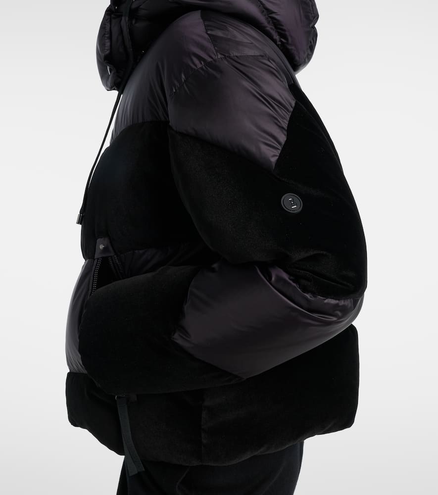Cathy velvet-trimmed down jacket
