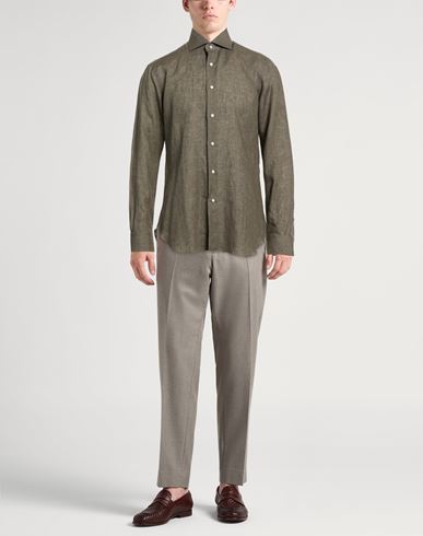 Man Shirt Military green Size 15 ½ Linen