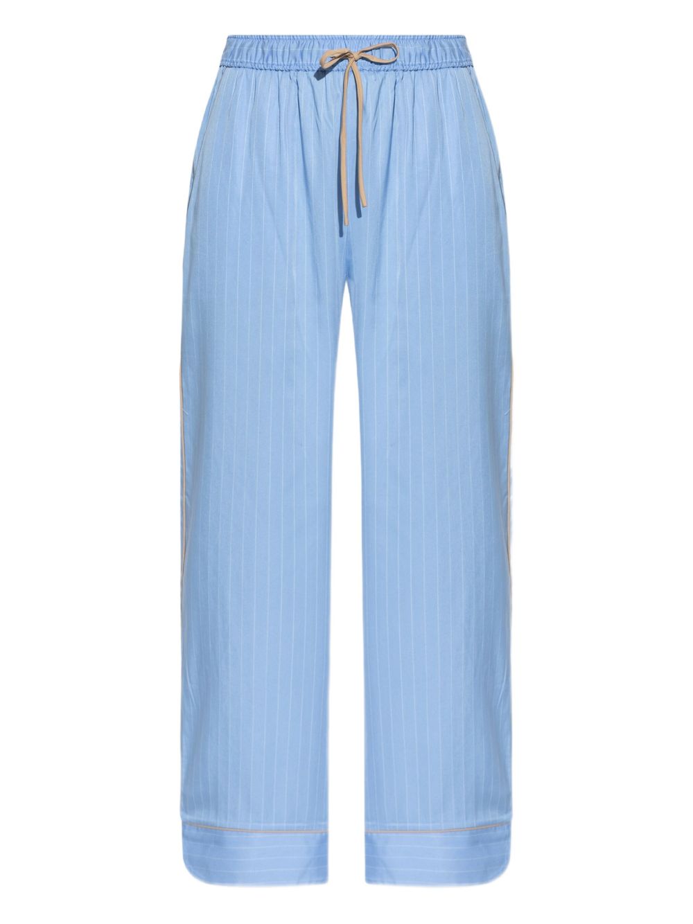 Pinstripe wide-leg trousers - Blue