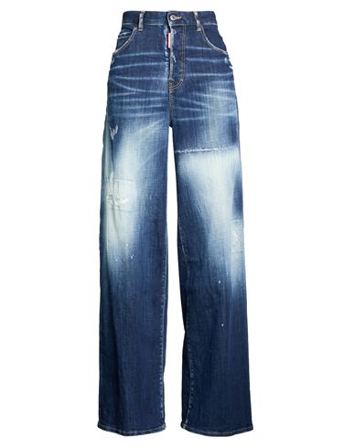 Woman Jeans Blue Size 4 Cotton, Elastane, Calfskin