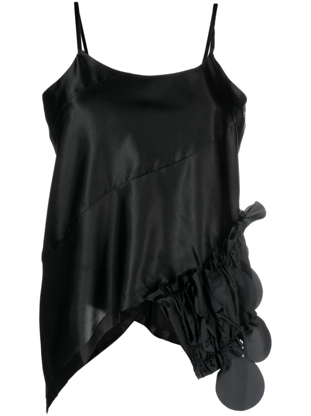 Satin asymmetric top - Black