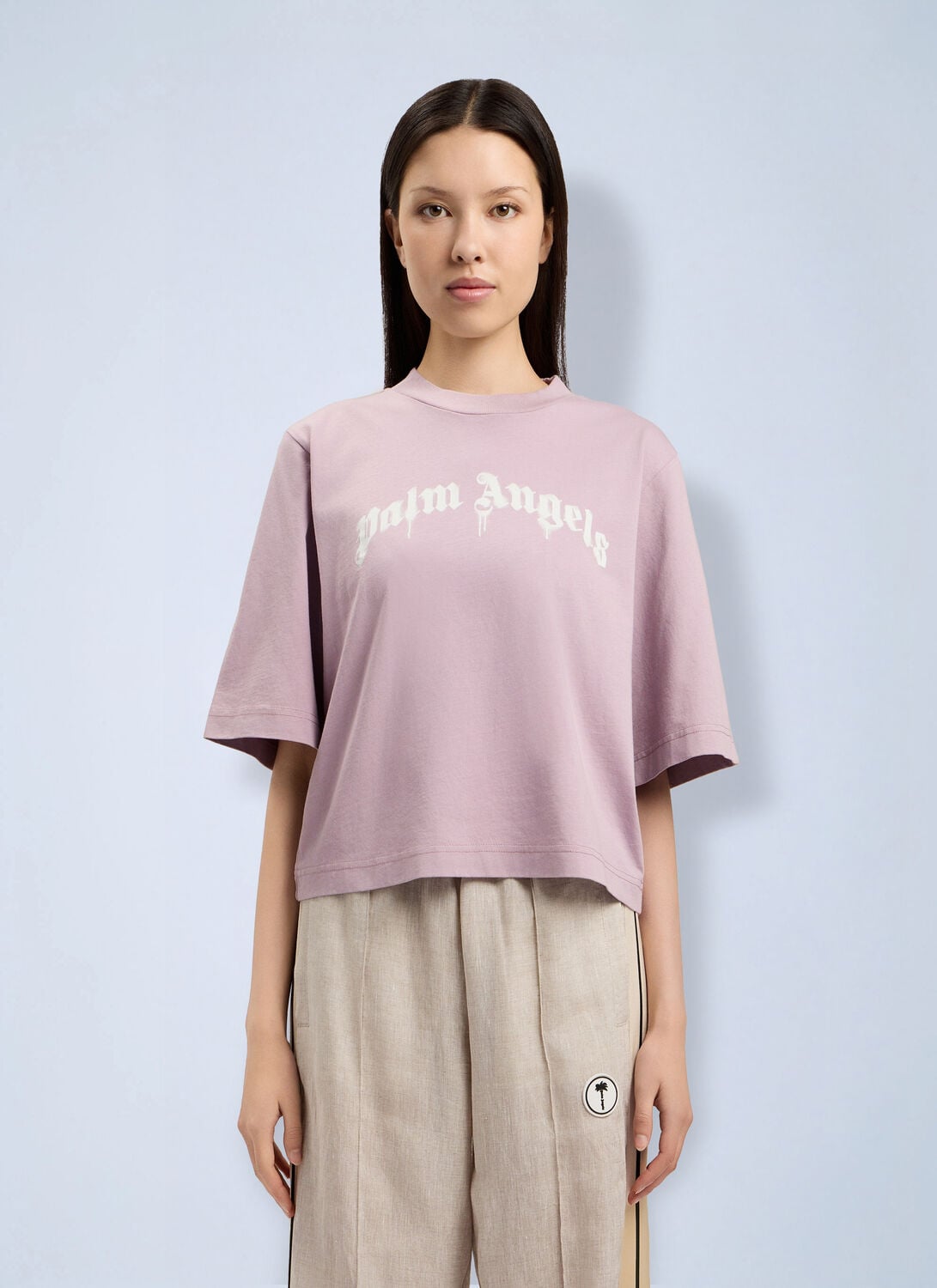 Curved Logo Boxy T-shirt - Woman T