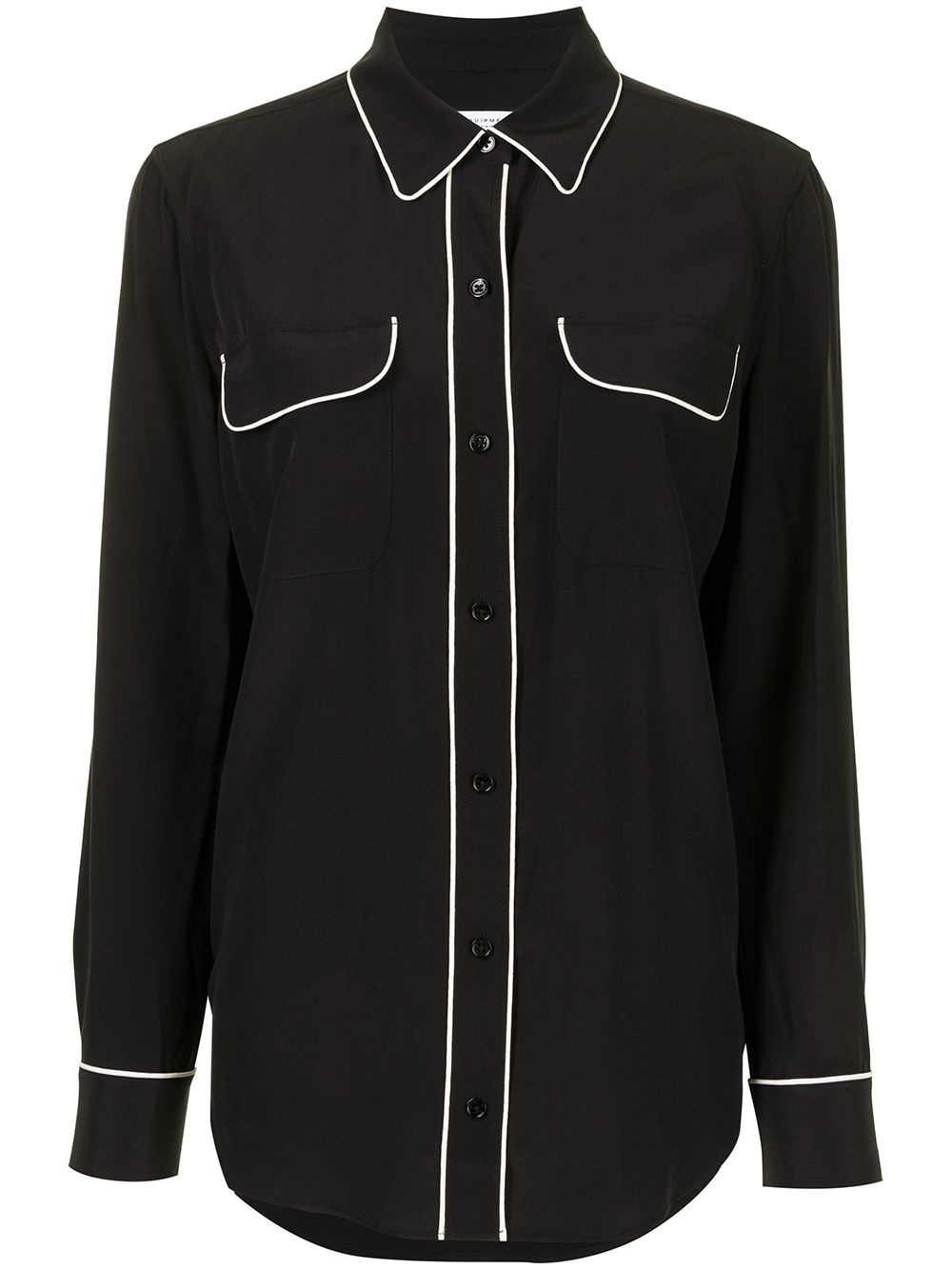 Signature slim-fit silk shirt - Black