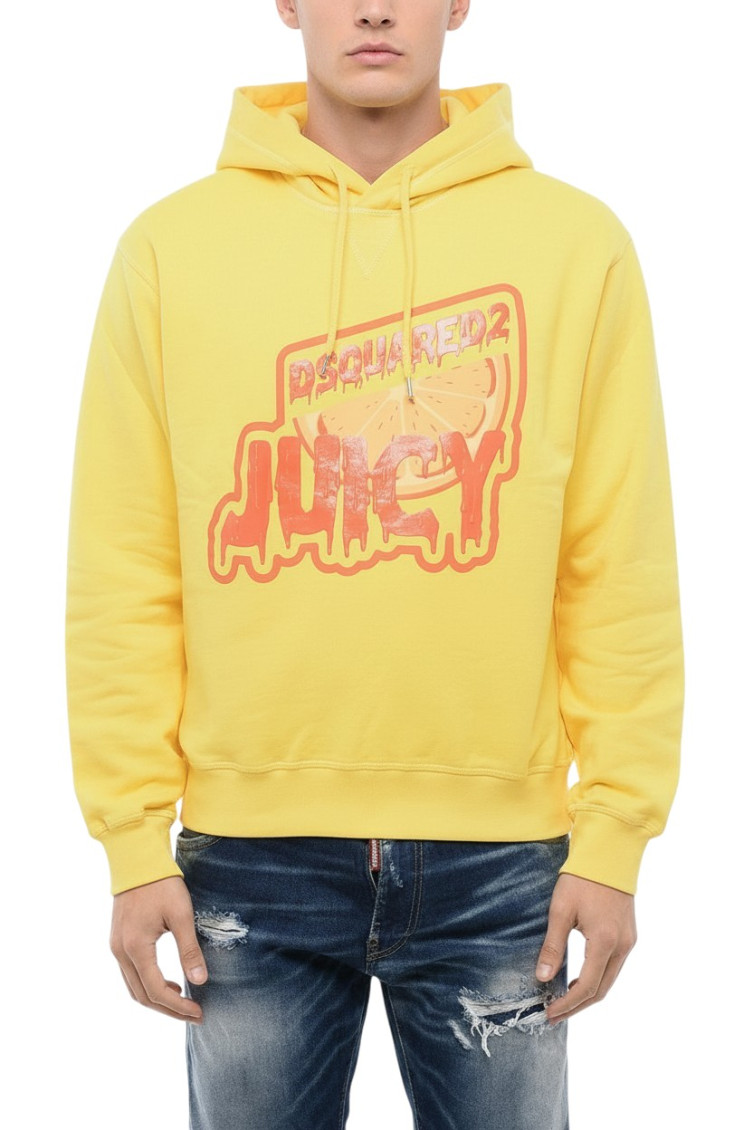 Yellow Regular Graphic Hoodie