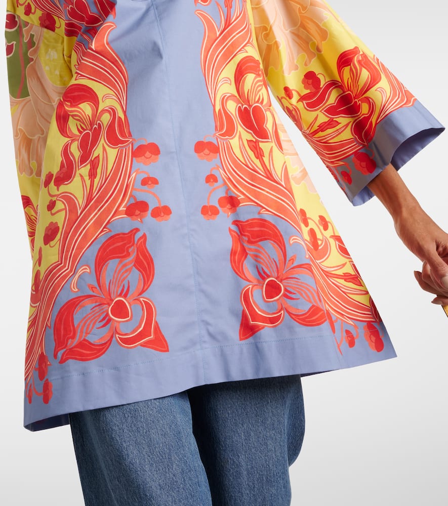 Printed cotton-blend shirt