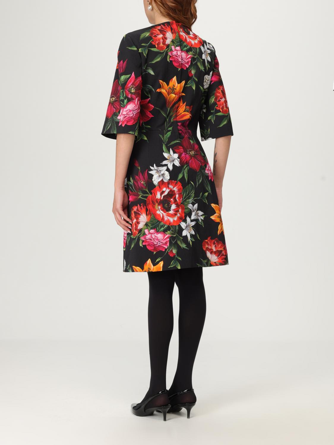 Floral-print mini dress - Black
