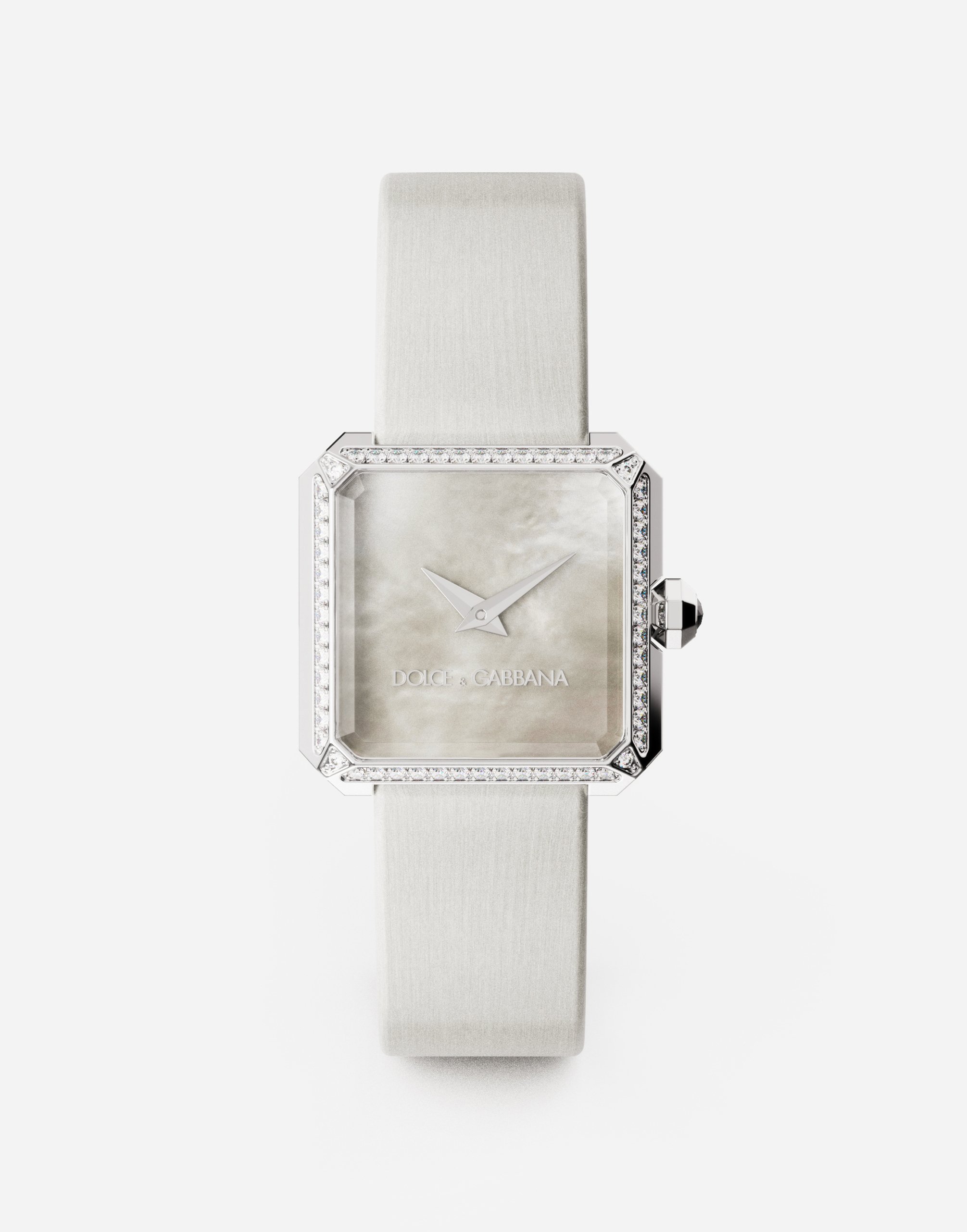 Sofia steel watch with colorless diamonds