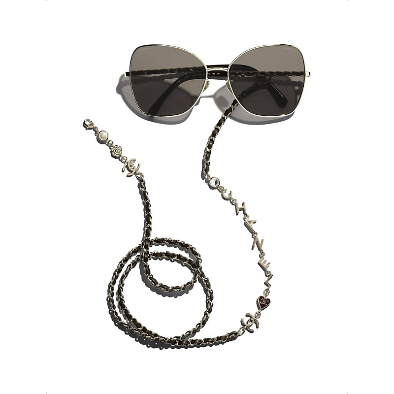 Womens Gold Butterfly Sunglasses