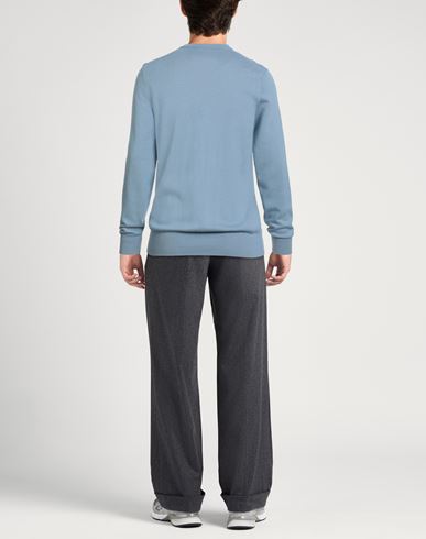 Man Sweater Sky blue Size L Cotton, Cashmere