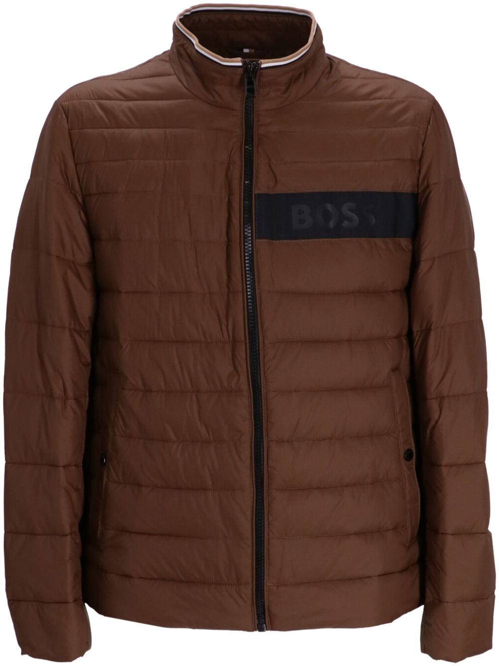 Logo-print padded jacket - Green