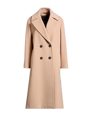 Icons Woman Coat Beige Size 12 Wool, Polyamide, Cashmere