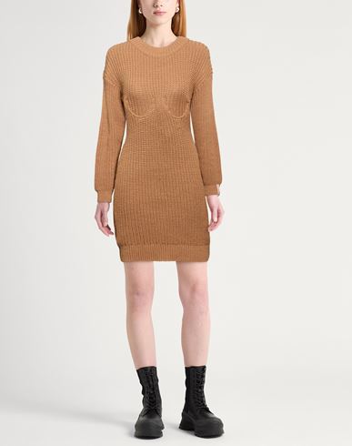 Woman Mini dress Camel Size S Acrylic, Wool, Viscose, Alpaca wool