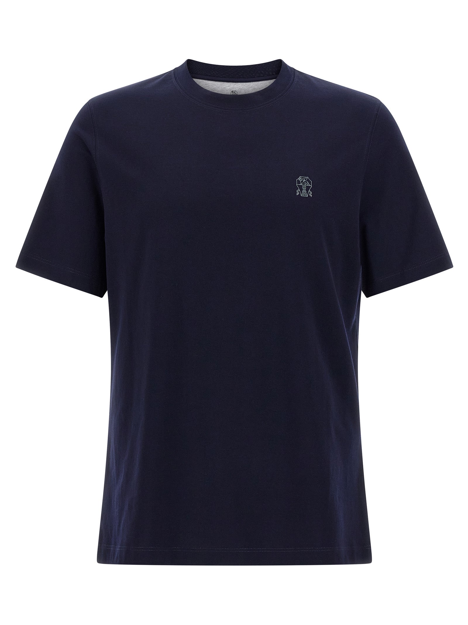 Logo-Embroidered Cotton T-shirt — Navy