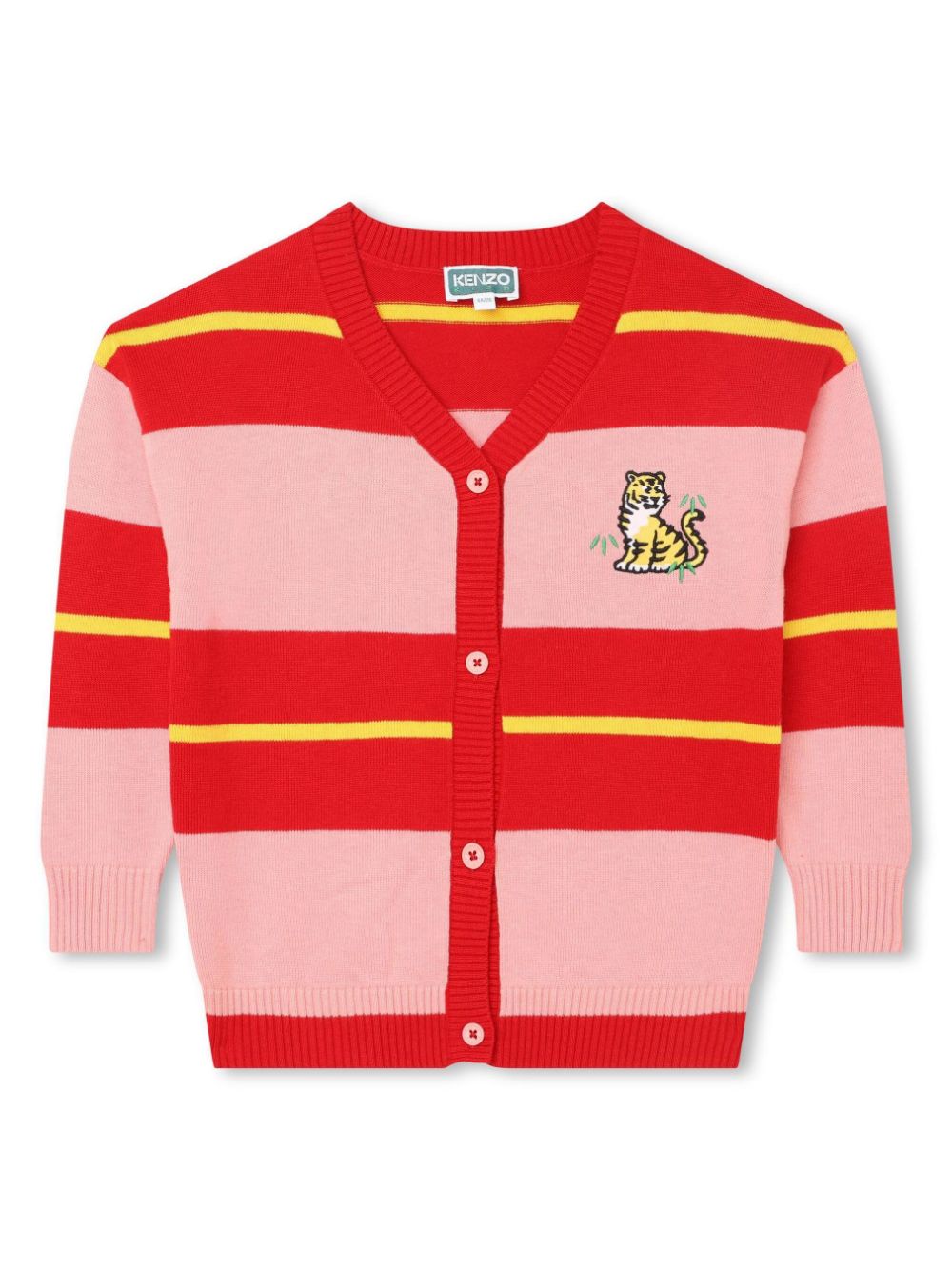 Striped logo-embroidered cardigan