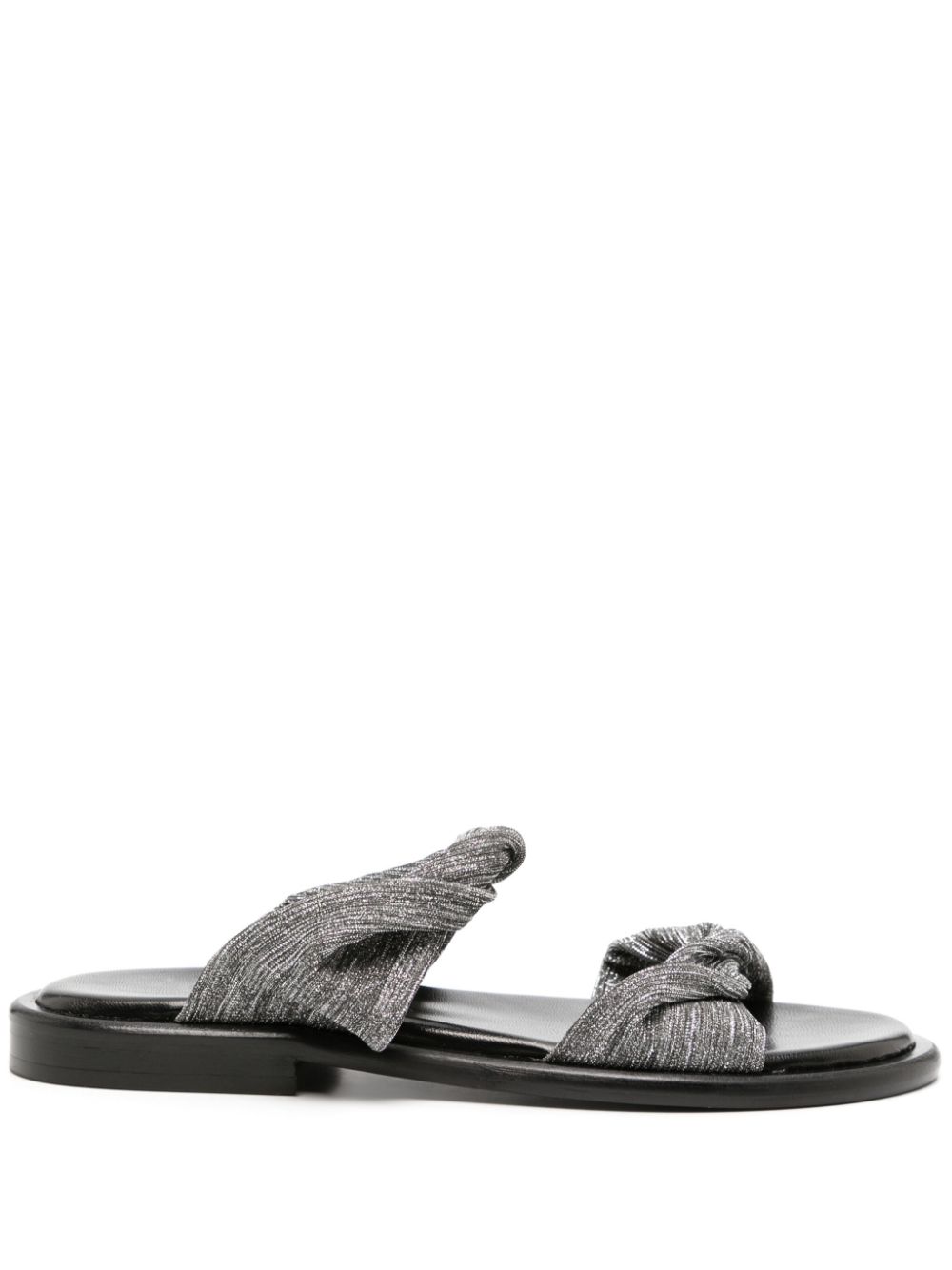 Twist Glitter flat slides - Silver