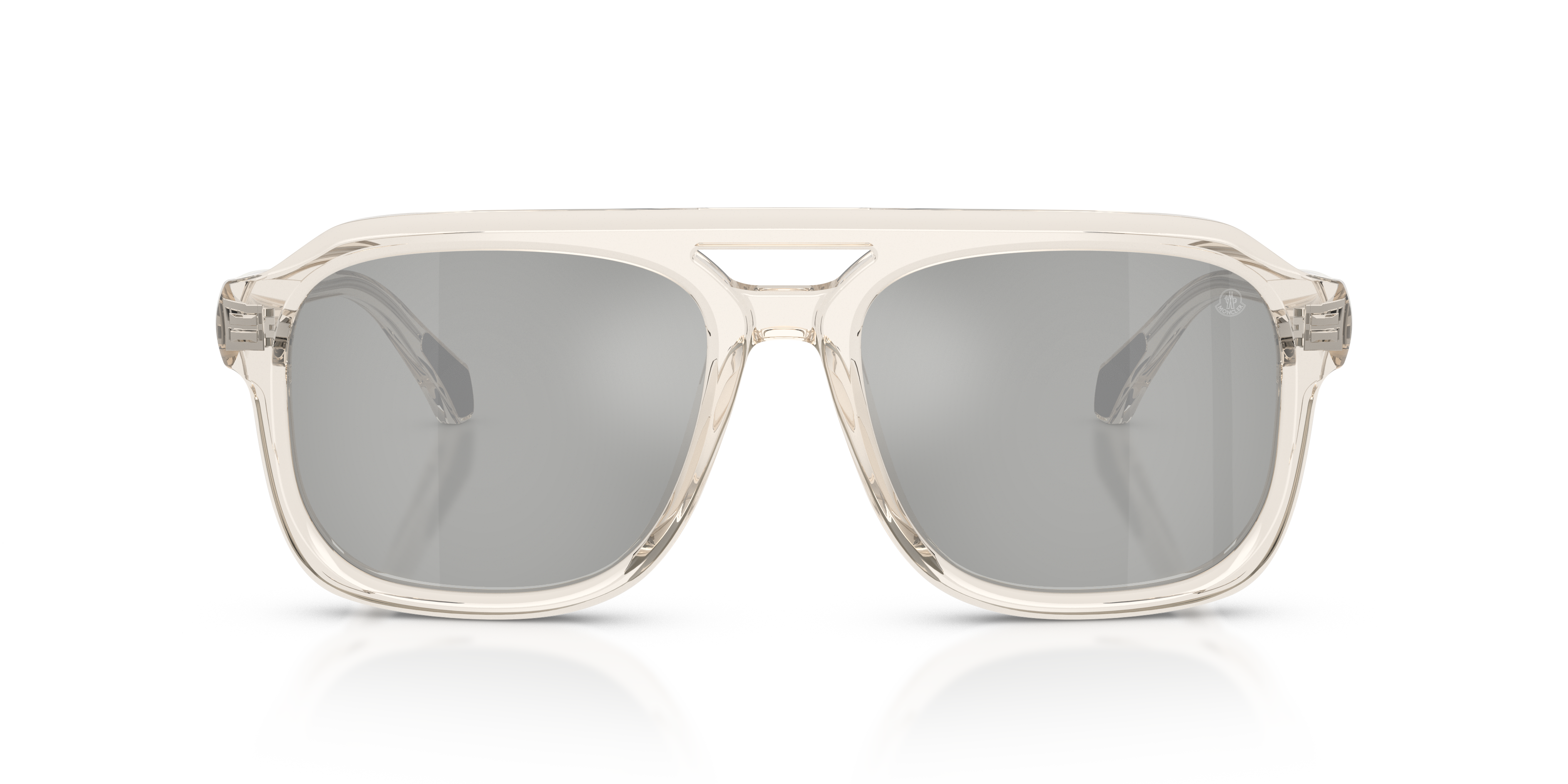 Moncler Unisex Moncler ME6024 VANTOS 30037I Gafas de sol Acetato Blanco Plata Pillow Norma
