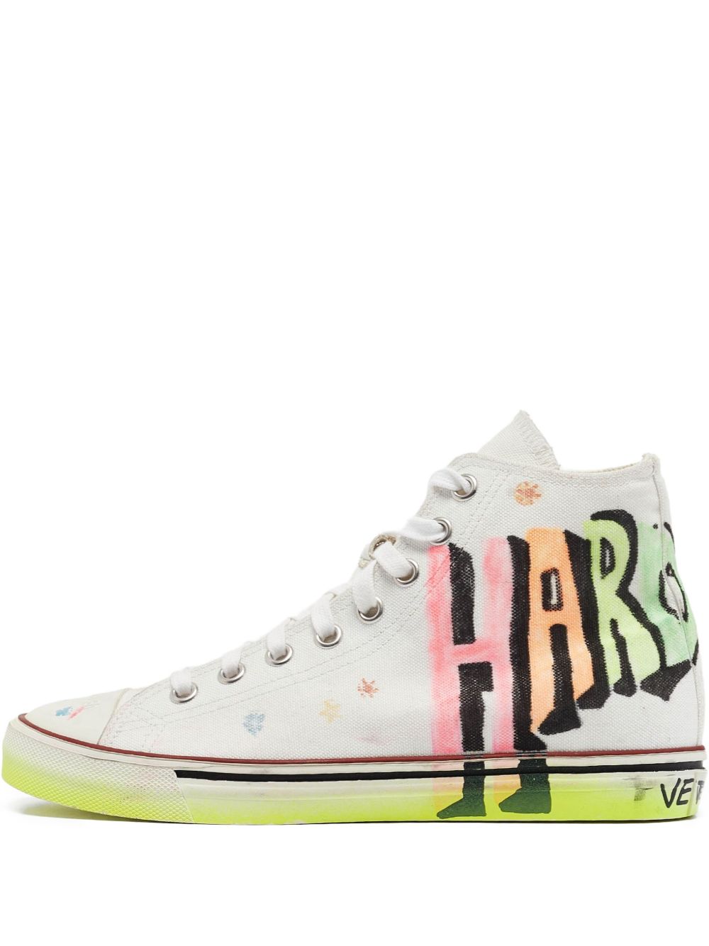 Pre-Owned canvas printed sneakers - White