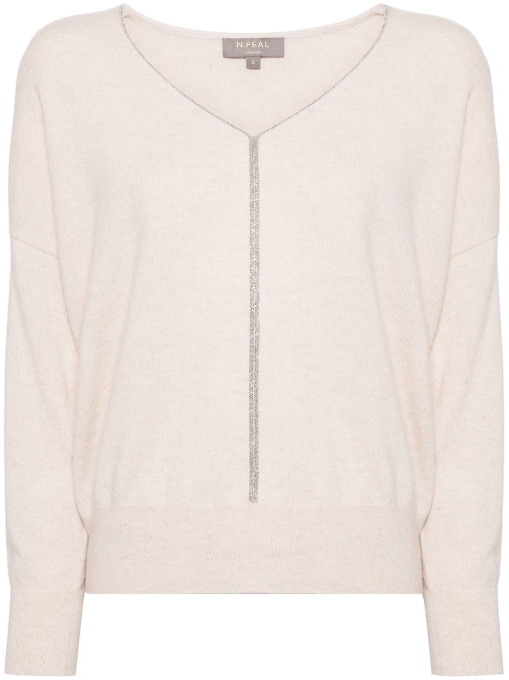 Metal-Trim cashmere jumper - Neutrals