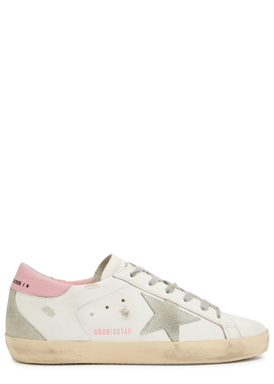 Super-star Distressed Leather Sneakers
