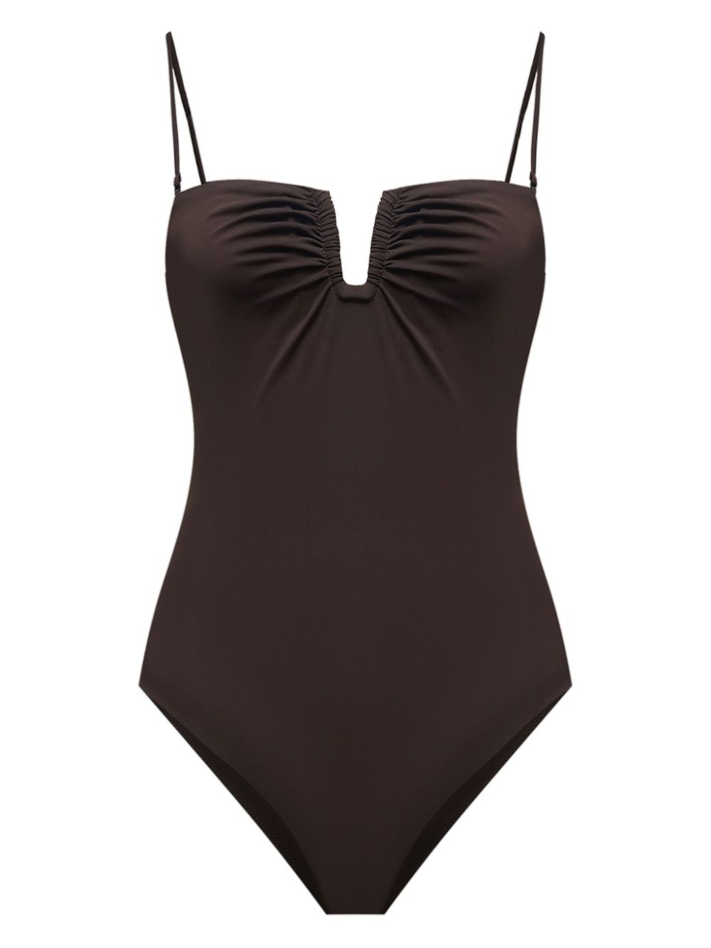 Cut-out bandeau swimsuit - Brown