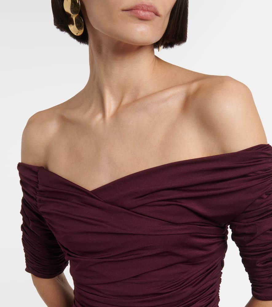 Charlotte ruched jersey midi dress